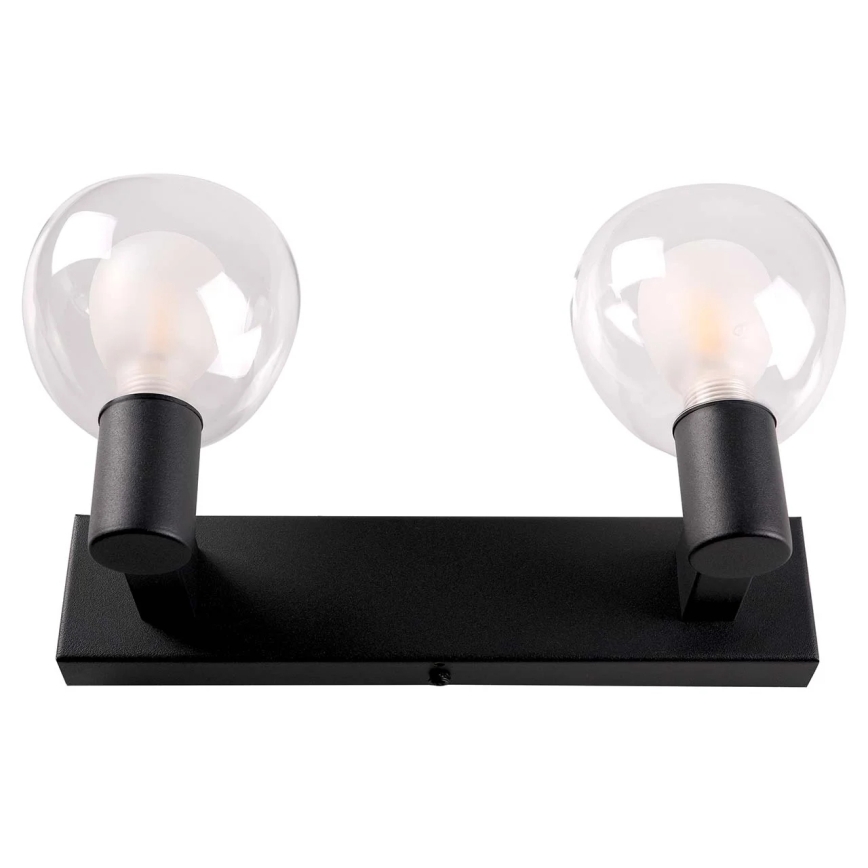 Kinkiet łazienkowy POLA 2xG9/5W/230V IP44 czarny/przezroczysty