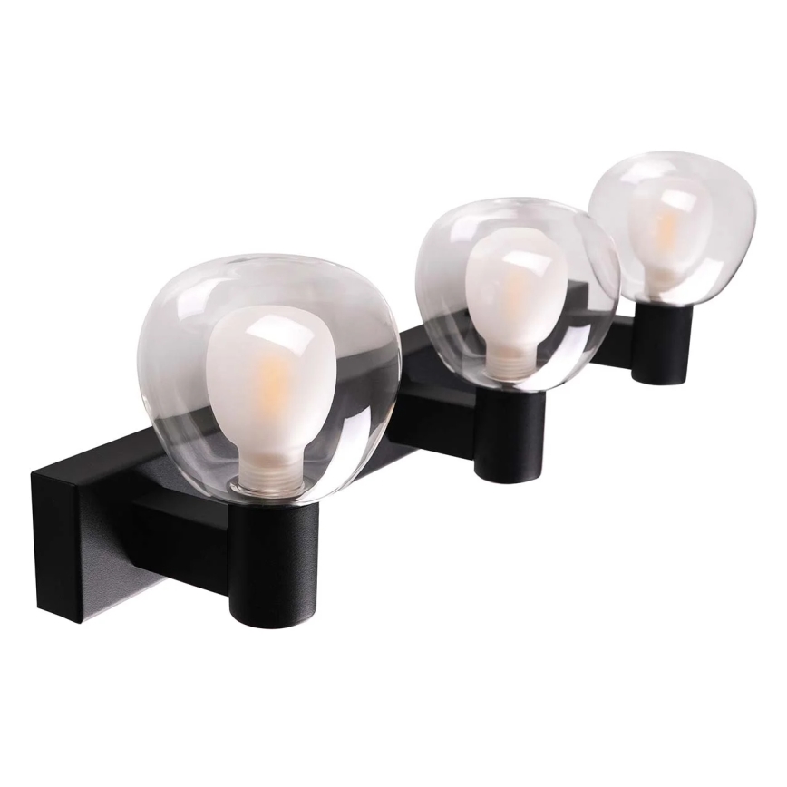 Kinkiet łazienkowy POLA 3xG9/5W/230V IP44 czarny/przezroczysty