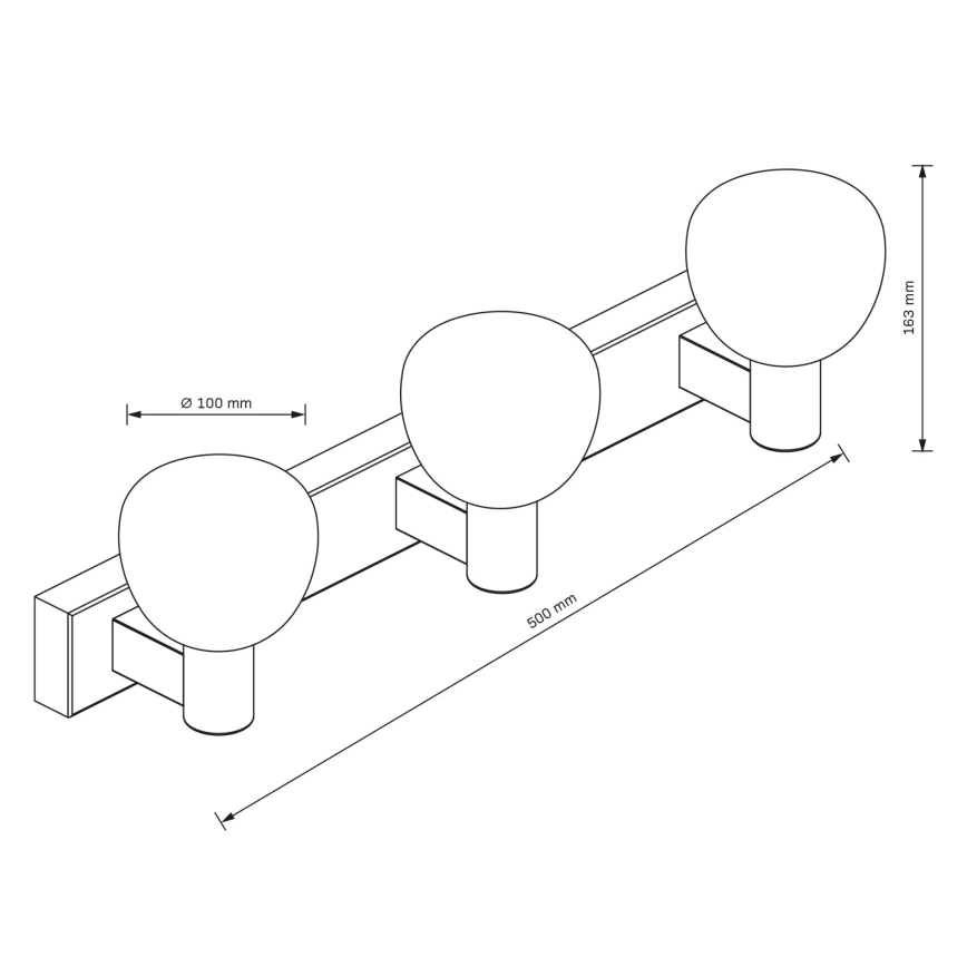 Kinkiet łazienkowy POLA 3xG9/5W/230V IP44 czarny/przezroczysty