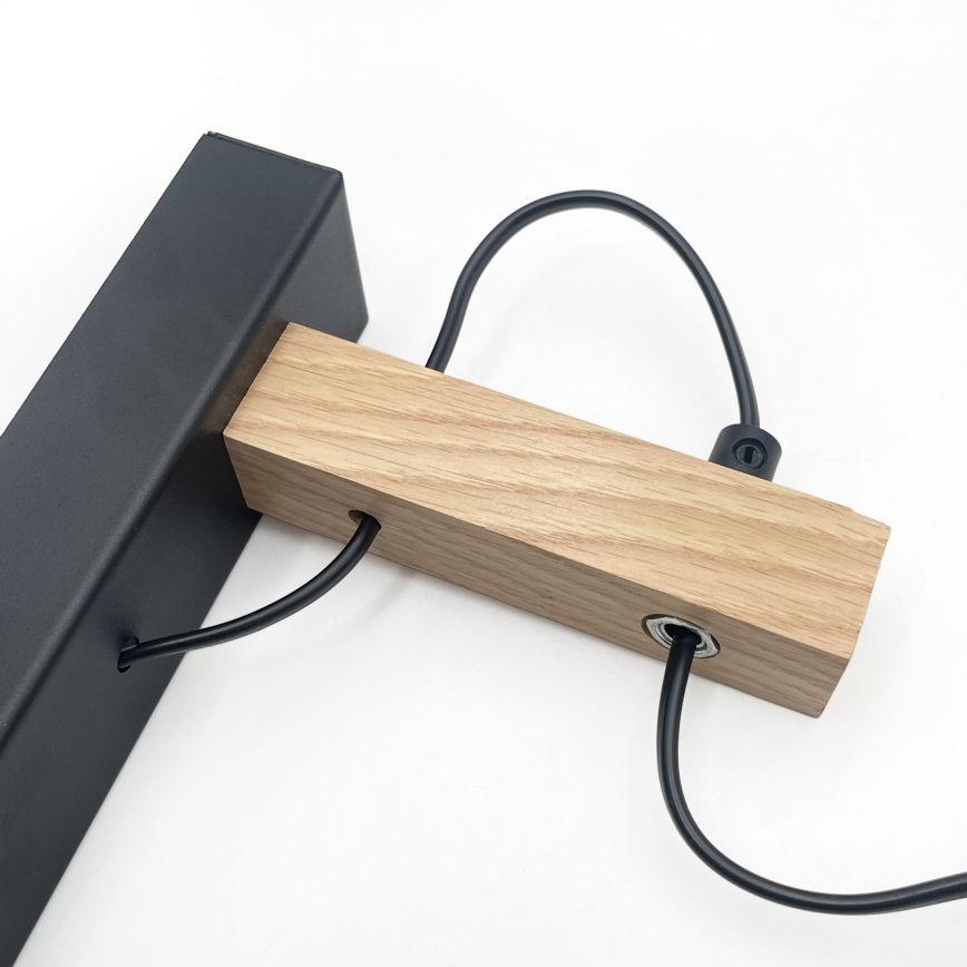 Kinkiet LEANDRA 1xE27/15W/230V dąb/czarny