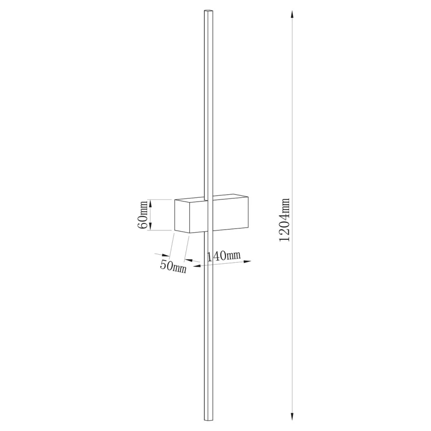 Kinkiet LED AISHA 20W/230V 4000K 120 cm złoty