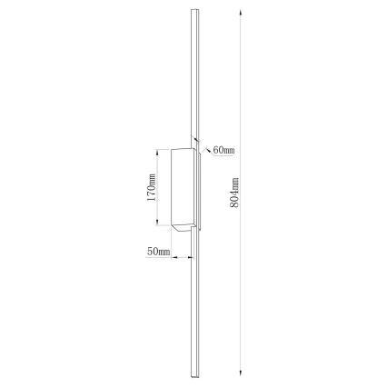 Kinkiet LED AISHA LED/12W/230V 4000K 80 cm czarny