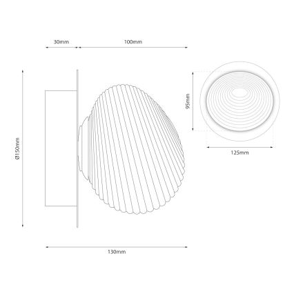 Kinkiet LED BOLLA LED/3W/230V, złoty/dymny beżowy