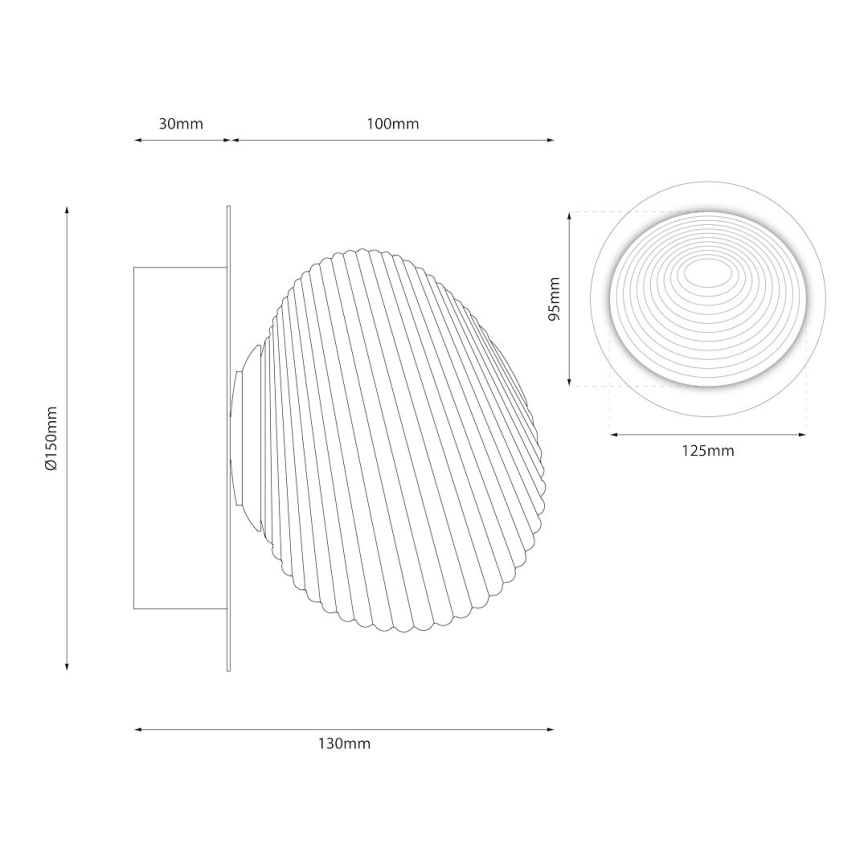 Kinkiet LED BOLLA LED/3W/230V, złoty/dymny beżowy