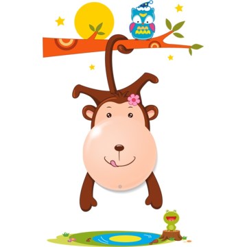 Kinkiet LED dziecięcy MONKEY LED/0,6W/3xAAA