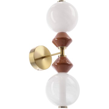 Kinkiet LED FLORES 2xLED/5W/230V złoty/brązowy