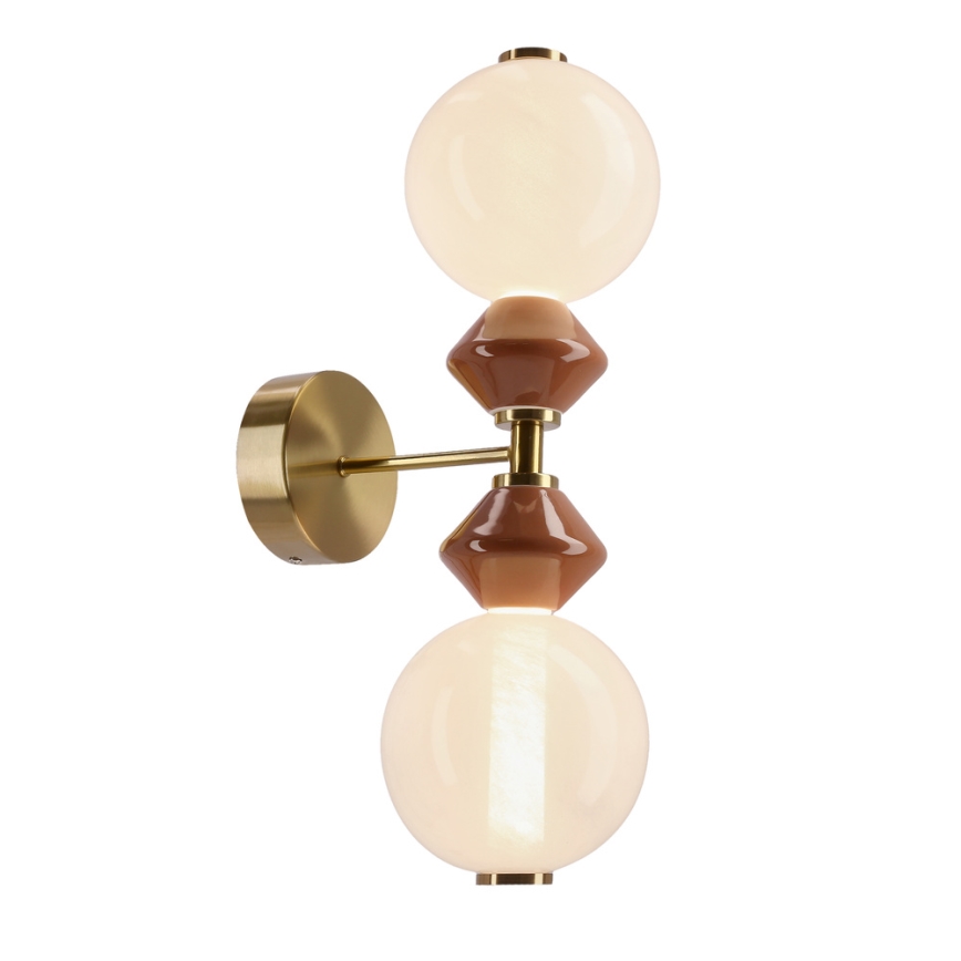 Kinkiet LED FLORES 2xLED/5W/230V złoty/brązowy