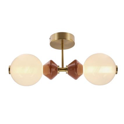 Kinkiet LED FLORES 2xLED/5W/230V złoty/brązowy