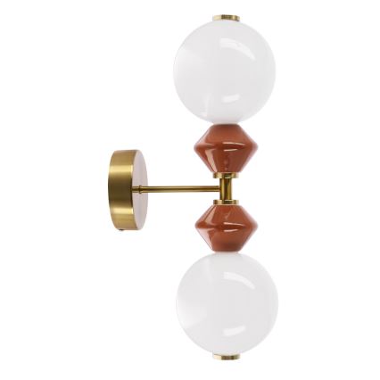 Kinkiet LED FLORES 2xLED/5W/230V złoty/brązowy