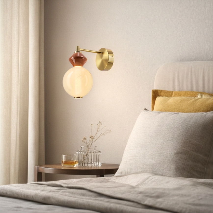 Kinkiet LED FLORES LED/7W/230V złoty/brązowy
