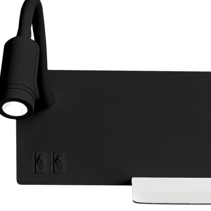 Kinkiet LED SHELF LED/4W+LED/5W+LED/2W/230V czarny