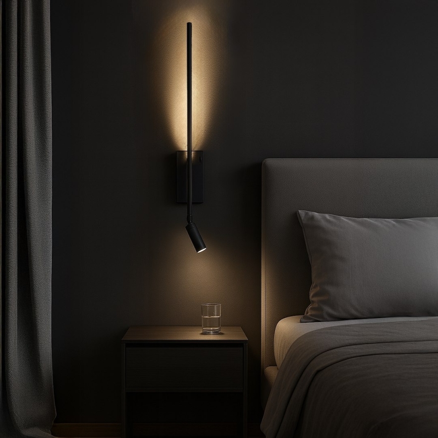 Kinkiet LED TORCH LED/6W/230V + LED/3W czarny