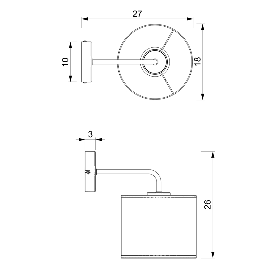 Kinkiet LOFT SHADE 1xE27/60W/230V biały/złoty