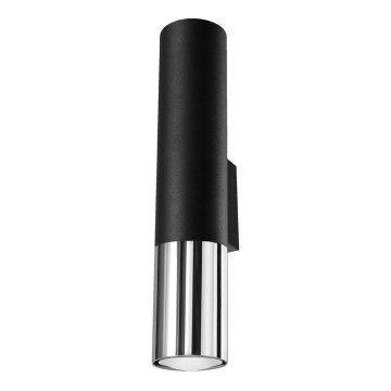 Kinkiet LOOPEZ 2xGU10/10W/230V czarny/chrom błyszczący