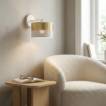 Kinkiet LUX 1xE27/15W/230V biały/złoty