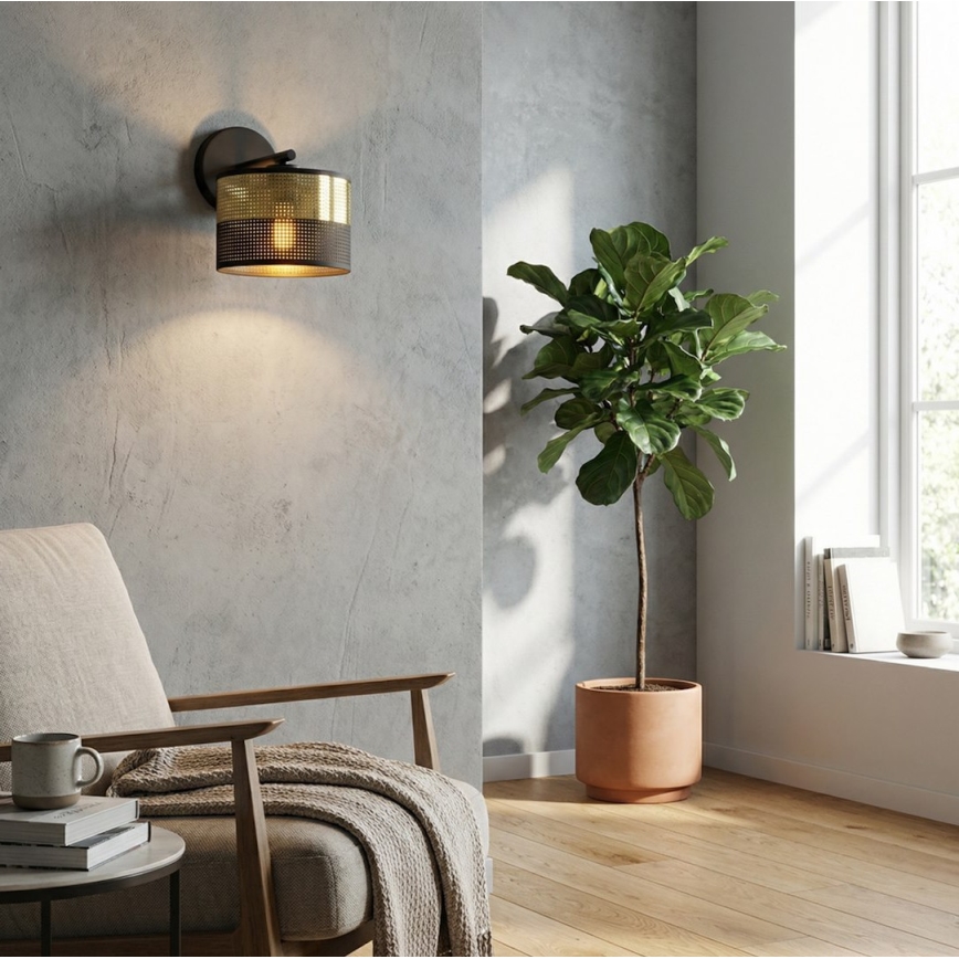 Kinkiet LUX 1xE27/15W/230V czarny/złoty