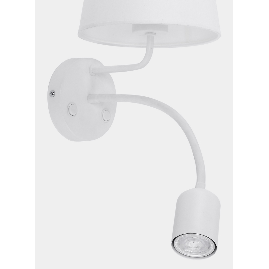 Kinkiet MAJA 1×E27/15W/230V + 1×GU10/10W/230V biały