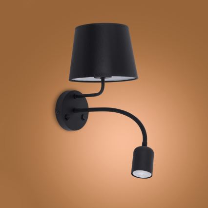 Kinkiet MAJA 1×E27/15W/230V + 1×GU10/10W/230V czarny