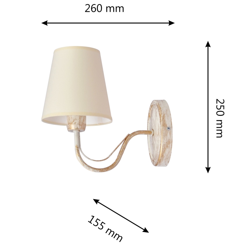 Kinkiet MALBO 1xE27/15W/230V beżowe
