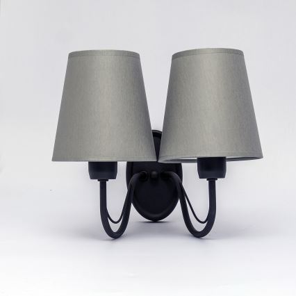 Kinkiet MALBO 2xE27/15W/230V szary/czarny