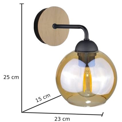 Kinkiet MELLE WOOD 1xE27/60W/230V