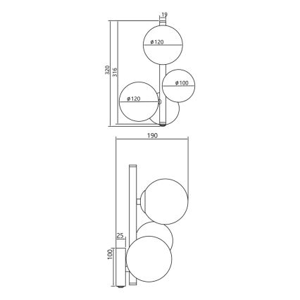 Kinkiet MILA 3xG9/9W/230V czarne/szare