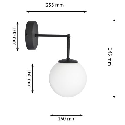 Kinkiet MOON 1xE27/15W/230V czarny
