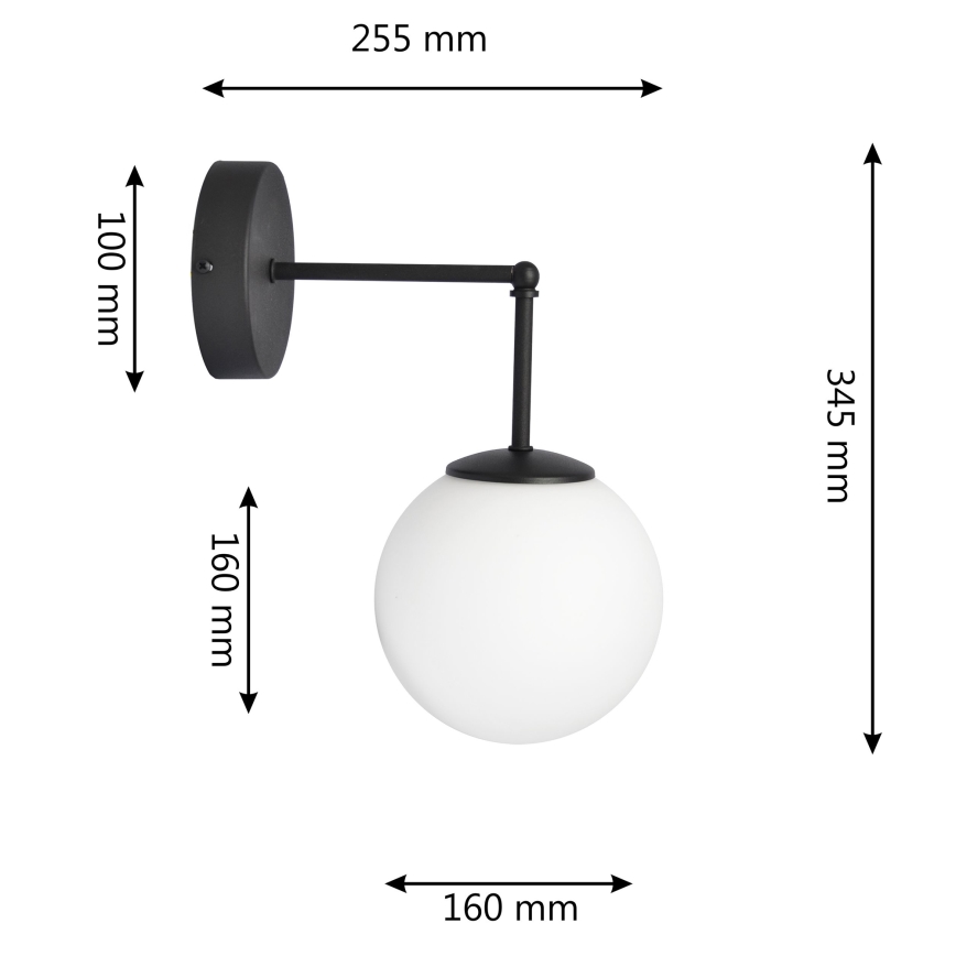Kinkiet MOON 1xE27/15W/230V czarny
