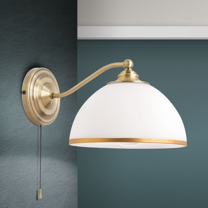 Kinkiet OLD LAMP 1xE27/40W/230V biały/mosiądz