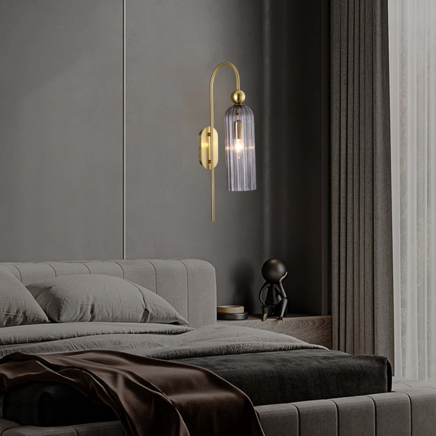 Kinkiet PIEGA 1xE14/40W/230V mosiądz/dymna czerń