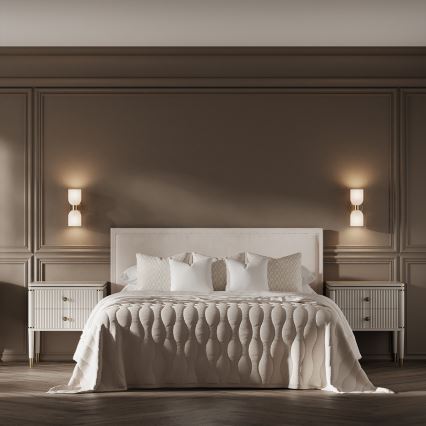 Kinkiet PIEGA 2xE14/10W/230V mosiądz/biały