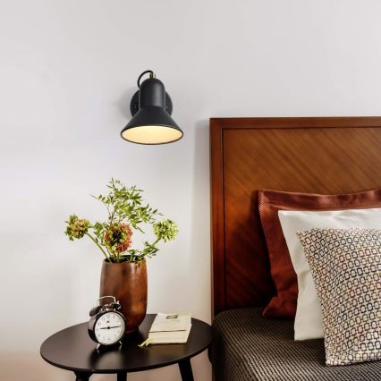 Kinkiet punktowy ASTAMA 1xE27/40W/230V czarny/mosiądz