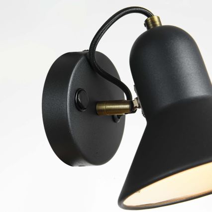 Kinkiet punktowy ASTAMA 1xE27/40W/230V czarny/mosiądz