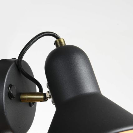 Kinkiet punktowy ASTAMA 1xE27/40W/230V czarny/mosiądz