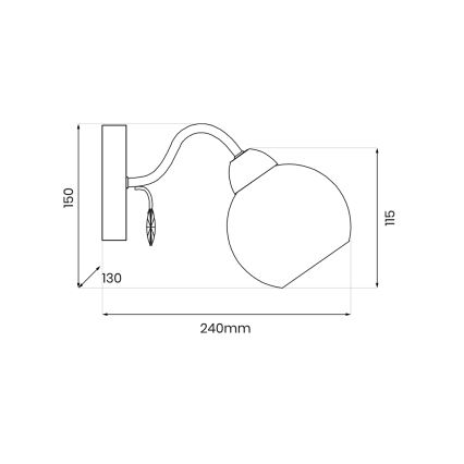 Kinkiet punktowy CONNOR 1xE27/15W/230V chrom błyszczący/biały