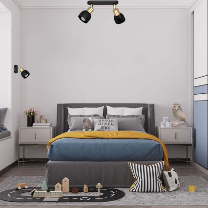 Kinkiet punktowy FRESNO 1xE27/60W/230V czarny/złoty