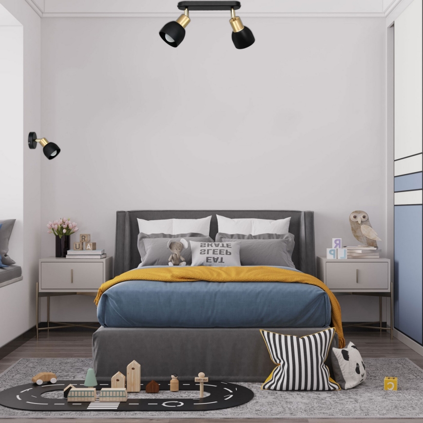 Kinkiet punktowy FRESNO 1xE27/60W/230V czarny/złoty