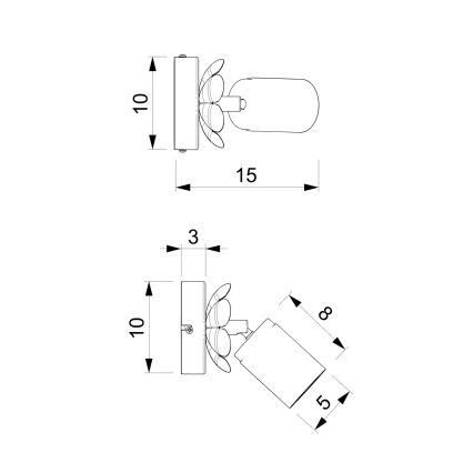 Kinkiet punktowy KWIAT 1xGU10/8W/230V biały