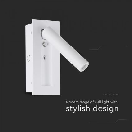 Kinkiet punktowy LED/2W/230V 3000K biały