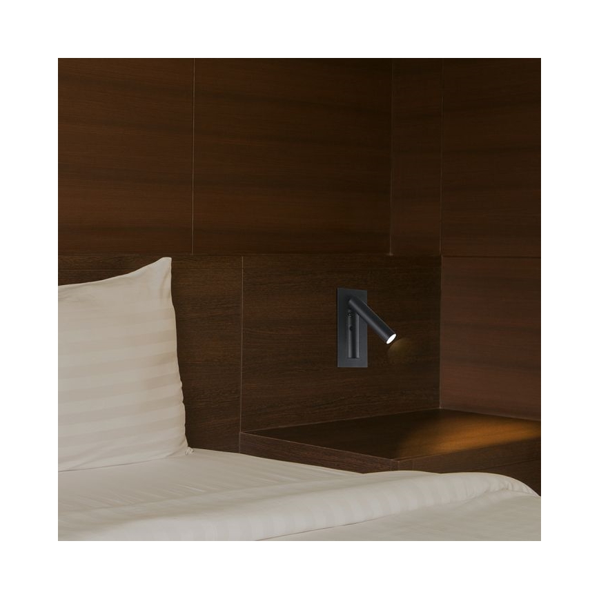 Kinkiet punktowy LED/2W/230V 3000K czarny