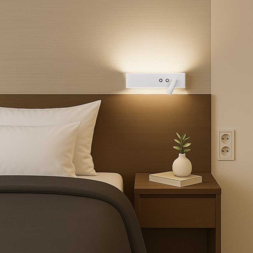 Kinkiet punktowy LED RESORT LED/10W/230V + LED/3W biały prawy