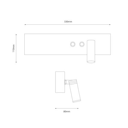 Kinkiet punktowy LED RESORT LED/10W/230V + LED/3W biały prawy
