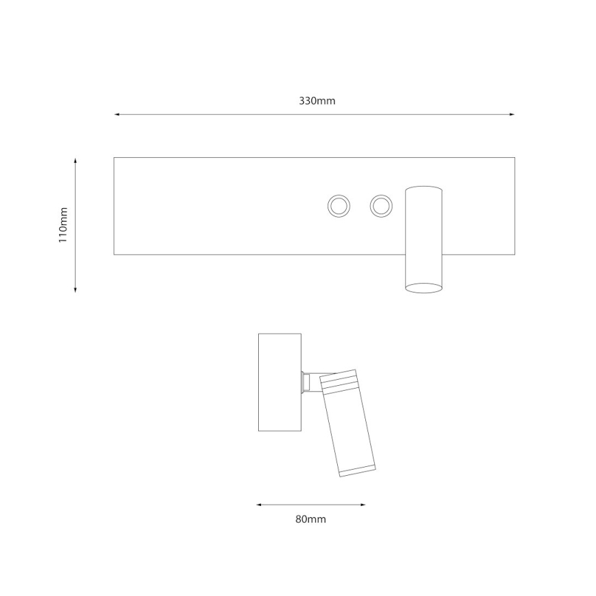 Kinkiet punktowy LED RESORT LED/10W/230V + LED/3W biały prawy