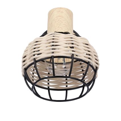 Kinkiet punktowy TAJGA 1xE14/40W/230V rattan/czarny