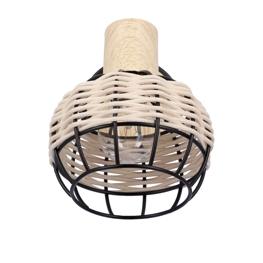 Kinkiet punktowy TAJGA 1xE14/40W/230V rattan/czarny