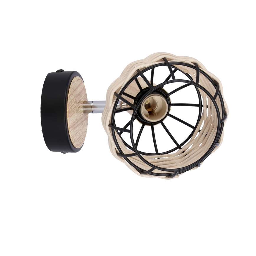 Kinkiet punktowy TAJGA 1xE14/40W/230V rattan/czarny