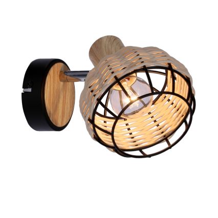 Kinkiet punktowy TAJGA 1xE14/40W/230V rattan/czarny