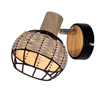 Kinkiet punktowy TAJGA 1xE14/40W/230V rattan/czarny