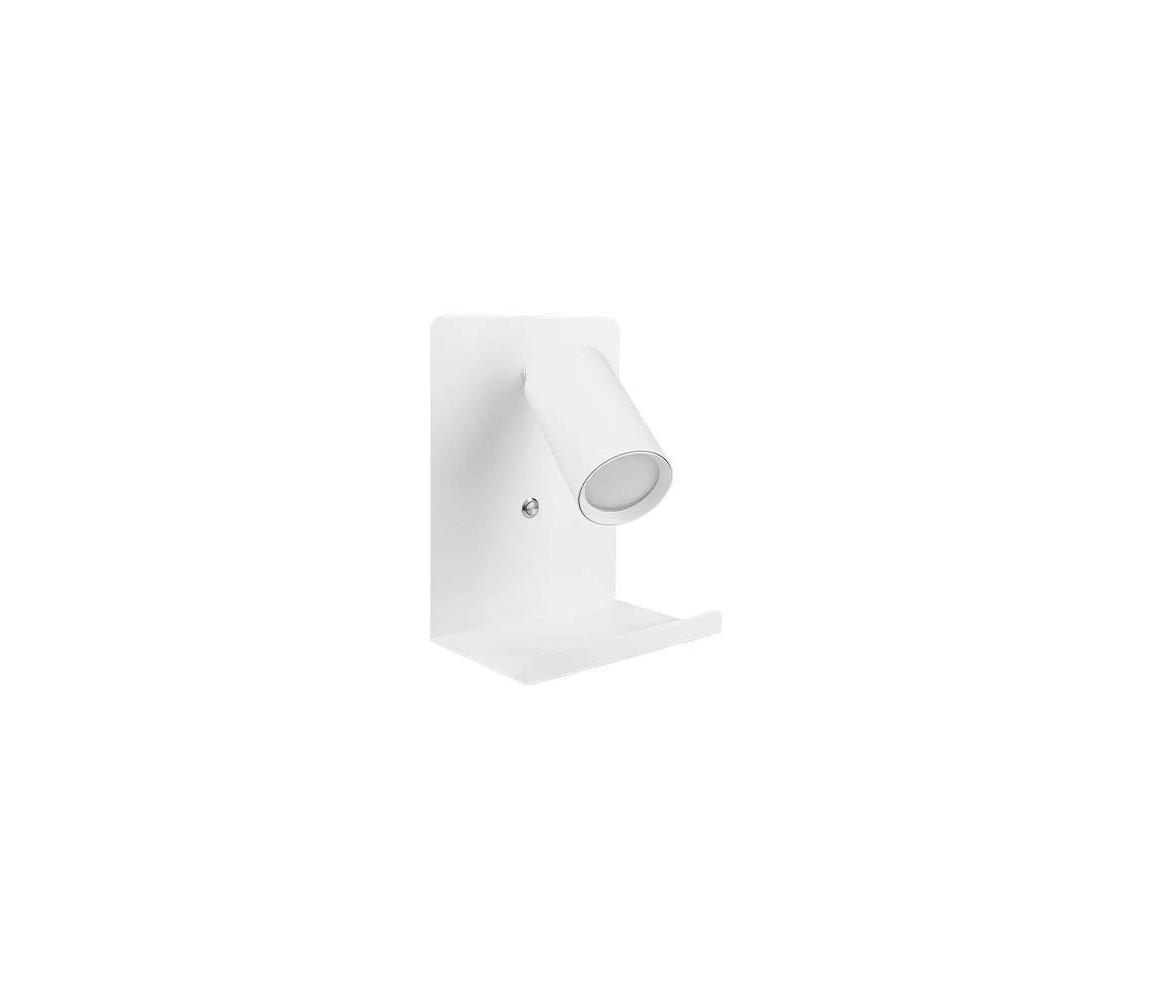 Kinkiet punktowy z półką i USB ładowarką 1xGU10/35W/230V biały