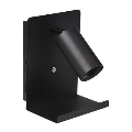 Kinkiet punktowy z półką i ładowarką USB 1xGU10/35W/230V czarny
